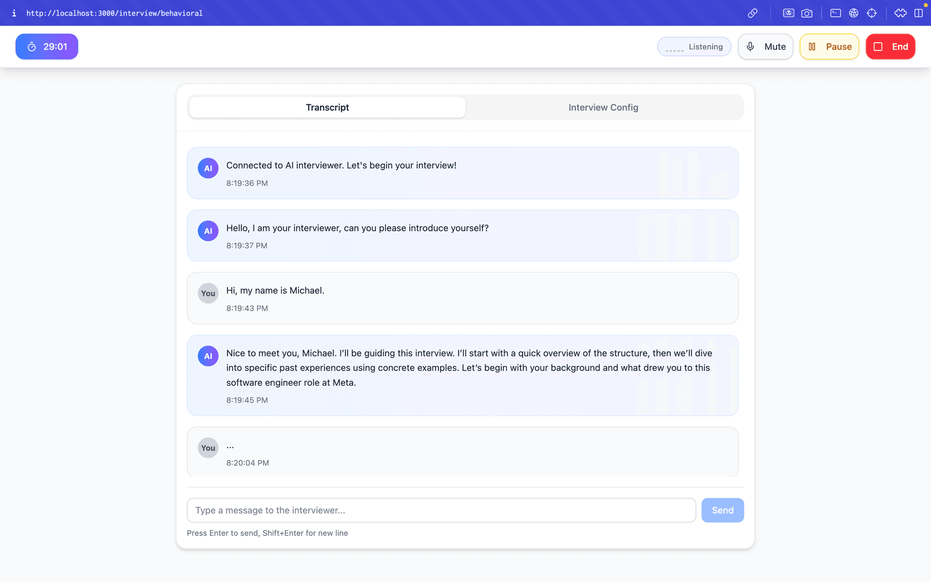 Behavioral Interview Feature 2